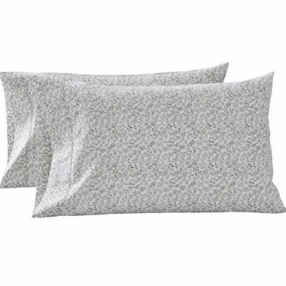 Better Homes & Gardens Gray Floral Patterned Sateen 100% Cotton Pillowcase King - Picture 1 of 10